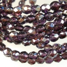 4mm Czech Firepolish Beads - Tanzanite Celsian