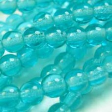 4mm Teal Czech Round Glass Beads - Pack of 100