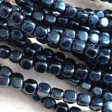 4mm Royal Blue Czech Glass Pearl Cube Beads - Pack of 50