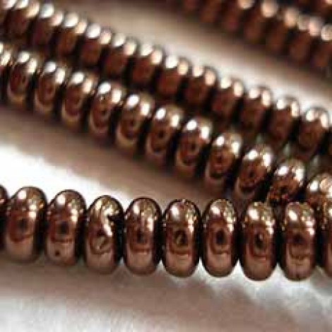 4mm Dark Bronze Czech Rondelles - Pack of 50