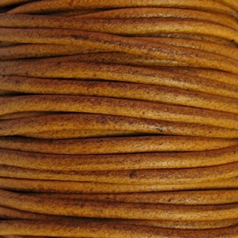 4mm Round Euro Leather Cord - Camel