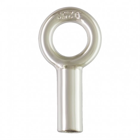1.20mm ID Sterling Silver Anti-Tarnish Crimp Cord Ends with Loop - Per Pack of 2 (1pr) 1.20mm ID Sterling Silver Anti-Tarnish Crimp Cord Ends with Loop - Per Pack of 2 (1pr)