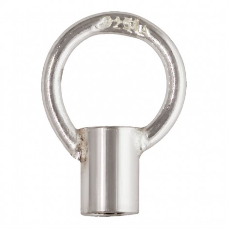 1.5mm ID Sterling Silver Anti-Tarnish Crimp Cord Ends with Loop - Per Pack of 2 (1pr)