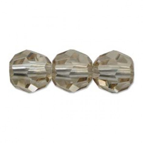 6mm Swar Crystal Round Beads - Crystal Golden Shadow