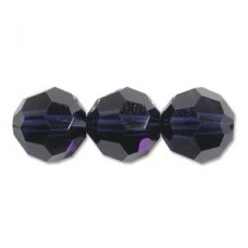 6mm Swarovski Faceted Round Beads - Dark Indigo - Pack of 2