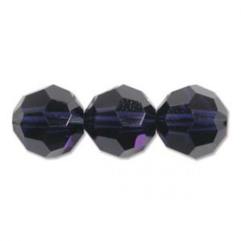 6mm Swarovski Faceted Round Beads - Dark Indigo