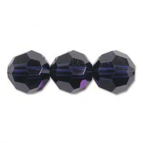 6mm Swarovski Faceted Round Beads - Dark Indigo - Pack of 2