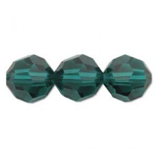 6mm Swarovski Faceted Round Beads - Emerald