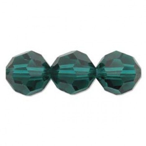 6mm Swarovski Faceted Round Beads - Emerald - Pack of 2