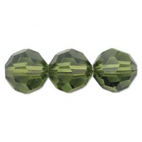 6mm Swarovski Crystal Faceted Round Beads - Olivine