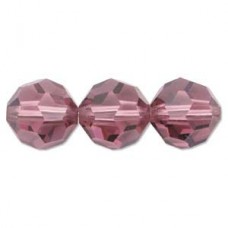 6mm Swarovski Round Beads - Satin Rose - Pack of 2
