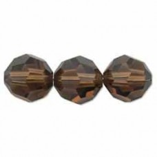 5mm Swarovski Crystal Round Beads - Smoky Topaz - Pack of 10