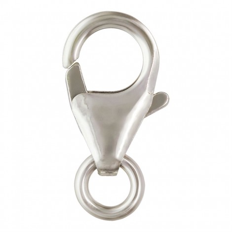 10x6mm .925 Anti-Tarnish Sterling Silver Trigger Clasp with Closed Jumpring - Each