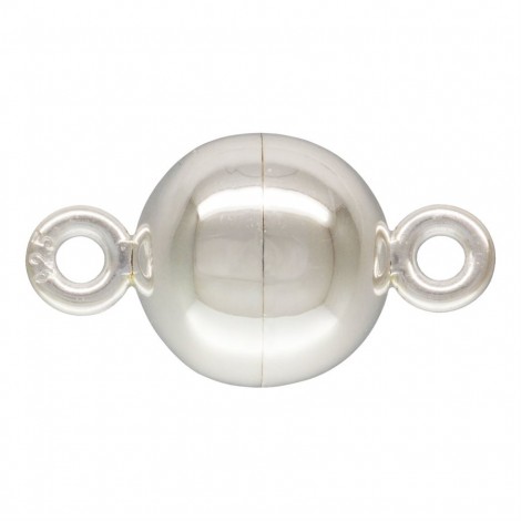 8mm Round Magnetic Anti-Tarnish Sterling Silver Clasps - Each