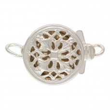 9mm Anti-Tarnish 925 Sterling Silver Anti-Tarnish Round Filigree Pearl Clasps - Each