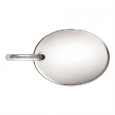 7.3x5.5mm 23ga AT Sterling Silver Quality Stamped Oval Tag with 3.8mm Ring - Each