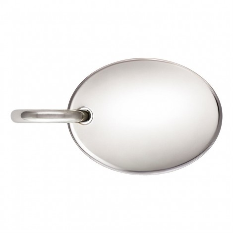7.3x5.5mm 23ga AT Sterling Silver Quality Stamped Oval Tag with 3.8mm Ring - Each