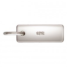 3x8mm 23ga AT 925 Sterling Silver Quality Stamped Rectangle Tag with 3.8mm Ring - Each