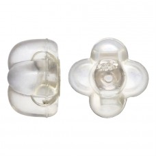 Four Leaf Clover 925 Sterling Silver Silicone Earring Cutches - Per Pair