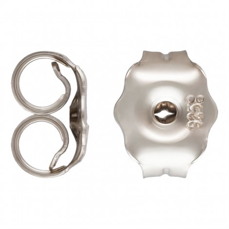 4.3x5.1mm Sterling Silver Earring Clutches - Pack of 2 Pair