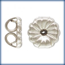 5.0x5.2mm Premium Swirl Anti-Tarnish Sterling Silver Earring Clutches
