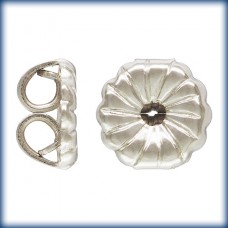 5.0x5.2mm Premium Swirl Anti-Tarnish Sterling Silver Earring Clutches - Pack of 2 Pair