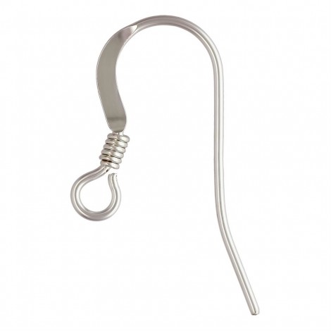19mm 23ga Anti-Tarnish Lightweight Sterling Silver French Earwires with Coil - Per Pair 19mm 23ga Anti-Tarnish Lightweight Sterling Silver French Earwires with Coil - Per Pair