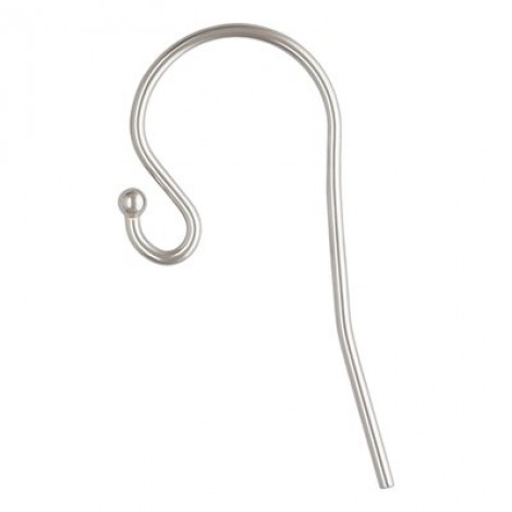 20mm 21.5ga Sterling Silver Anti-Tarnish Earwires with .7mm Bead - Per pair 20mm 21.5ga Sterling Silver Anti-Tarnish Earwires with .7mm Bead - Per pair