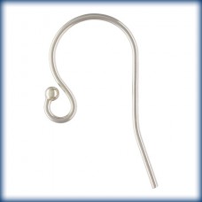20mm 21.5ga Sterling Silver Earwires with 1mm Bead