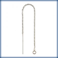 75mm Fine Cable Chain Sterling Silver Ear Threads with 3.5mm Jumpring