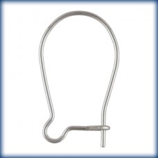 16mm 24ga Anti-Tarnish Sterling Silver Kidney Earwires