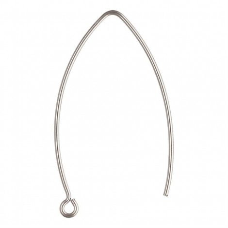 32mm 20.5ga V-Shape Anti-Tarnish Sterling Silver Earwires - Per Pair 32mm 20.5ga V-Shape Anti-Tarnish Sterling Silver Earwires - Per Pair