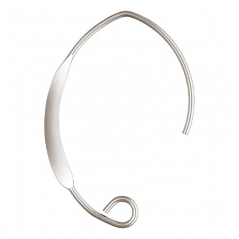 28mm 20.5ga  V-Shape Flattened Anti-Tarnish Sterling Silver Earwires - Per Pair