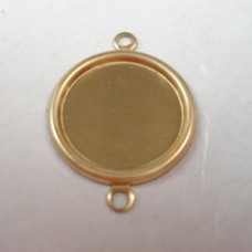 5/8" (18mm) Raw Brass Round Bezel w/2 Loops - Pack of 4