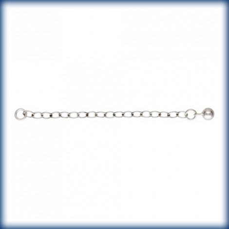 50mm (2") Sterling Silver Extension Chain with 4mm Bead