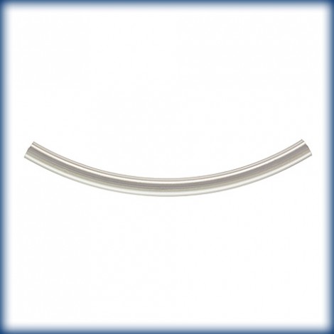 2.0x30mm (1.55mm ID) Sterling Silver Curved Tube Beads - Each