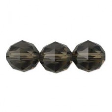 6mm Swarovski Smoky Quartz Round Beads - Pack of 2