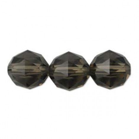 8mm Swarovski Crystal Round Beads - Smokey Quartz