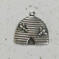 15x22mm Sterling Silver Plated Beehive Charms