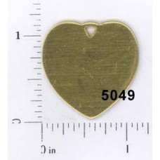 30mm Raw Brass Blank Heart Tag