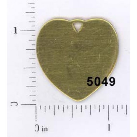 30mm 18ga Raw Brass Blank Heart Tags - Pack of 2