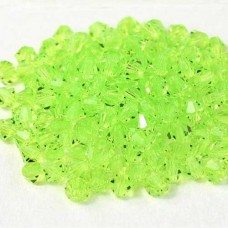 3mm Czech Preciosa Machine-Cut Crystal Bicones - Limesicle - Pack of 12