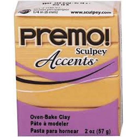 Premo Accents 57gm Polymer Clay - 18K Gold (Mica Metallic)