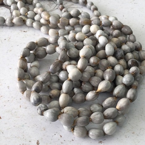 9-10mm Jobs Tears Drop Beads - Grey Tones - Per 36in Strand