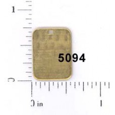 19x14mm Raw Brass Rectangle Small Tag