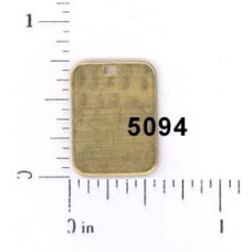 19x14mm Raw Brass Rectangle Small Tags - Pack of 4