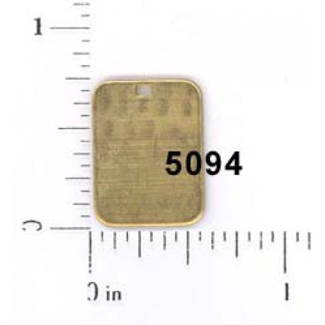 19x14mm Raw Brass Rectangle Small Tags - Pack of 4 19x14mm Raw Brass Rectangle Small Tags - Pack of 4