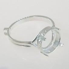 12mm JBB Silver Plated Brass Locking Ring Setting