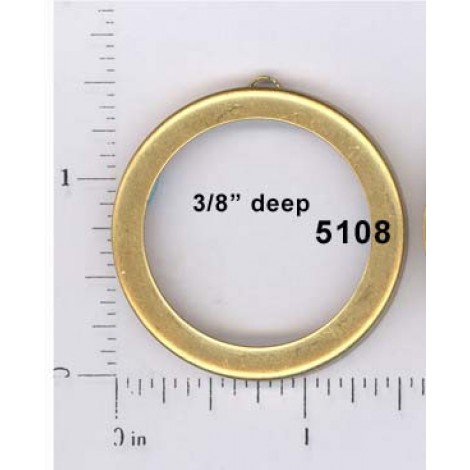39mm Raw Brass Open Setting w/Loop - Each 39mm Raw Brass Open Setting w/Loop - Each