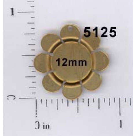 22mm(OD), 12mm(ID) Small Flower/Indented Centre/w Hole